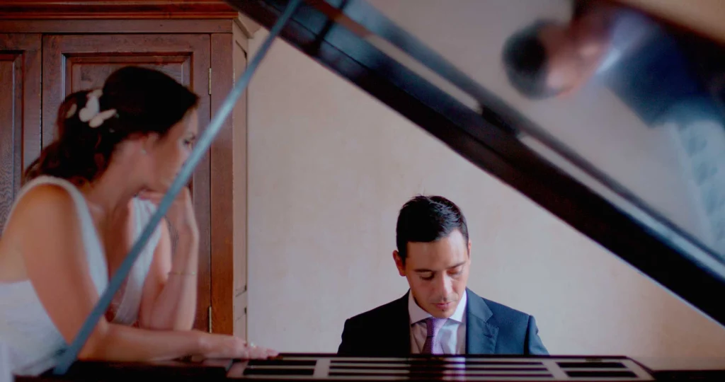 An intimate piano session—elegant Florida wedding videography with cinematic composition.
